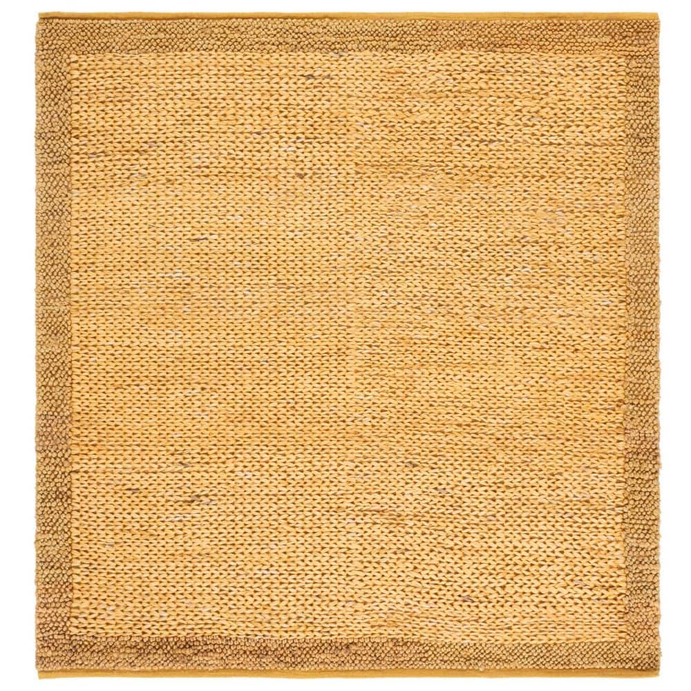 Natural Fiber 6 ft. x 6 ft. Gold Two-Tone Solid Border Square Area Rug price history on PriceWatchPro