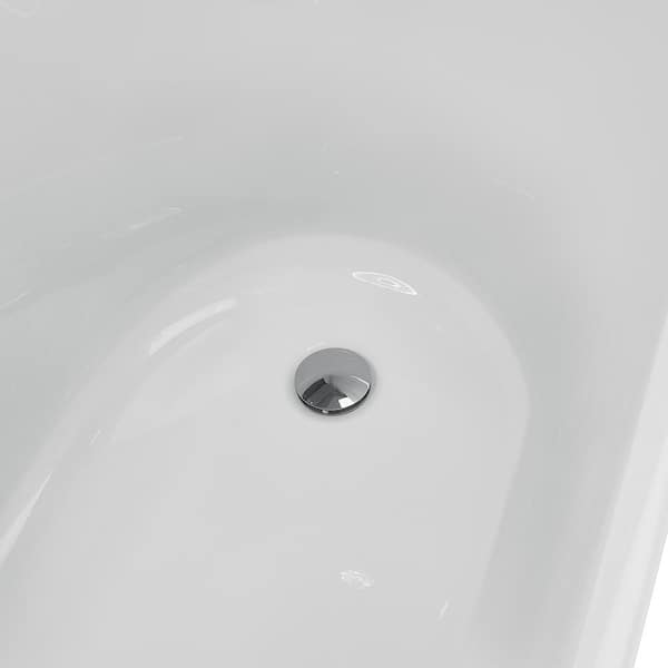 69 in. Acrylic Double Slipper Clawfoot Non-Whirlpool Bathtub in Glossy Black