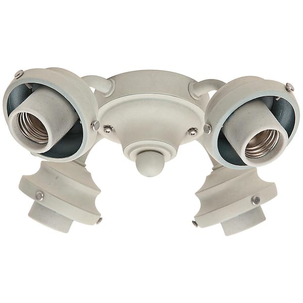 Hunter 4-Light Distressed White 2.25 in. Ceiling Fan Fitter