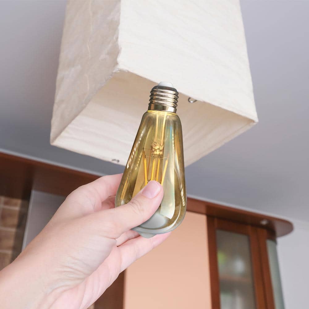 Amber Glass Vintage Edison LED Light Bulbs, 5 Watts, Dimmable, 6-Pack