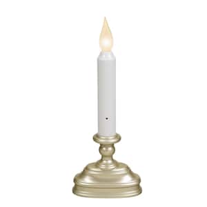 8.5 in. Dual LED Color Standard Battery Operated Candle with Pewter Base
