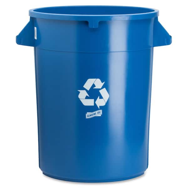 Genuine Joe 32 Gal. Blue Round Heavy-Duty Trash Can