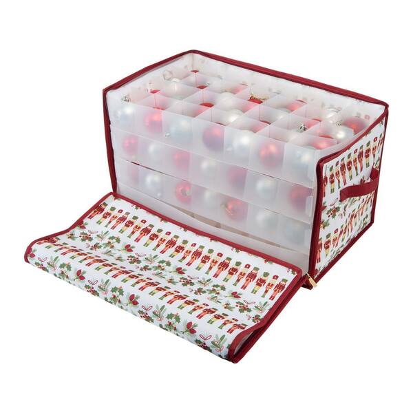 Elf Stor 2.5 in. Red Oxford Canvass Christmas Ornament Storage Box  64-Ornaments (Set of 2) 83-DT5021-2PK - The Home Depot