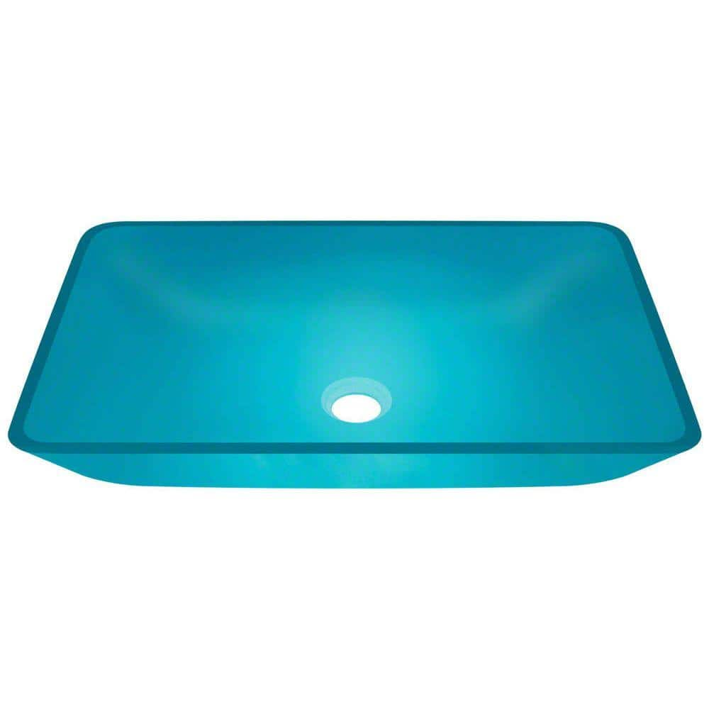 Polaris Sinks Glass Vessel Sink in Turquoise P046-Turquoise - The Home ...