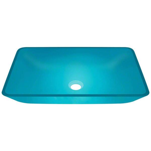 Polaris Sinks Glass Vessel Sink In Turquoise P046-Turquoise