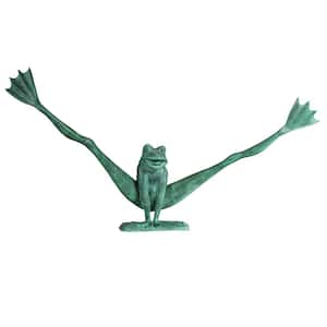 22 in. H Crazy Legs Leap Frog Giant Bronze Garden Statue