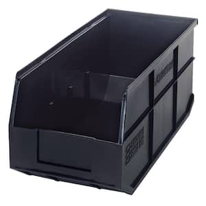 Stackable Shelf 18-Qt. Storage Tote in Black (6-Pack)