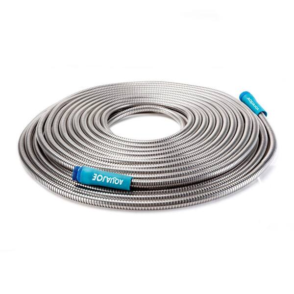 Aqua Joe Indestructible 1 2 In Dia X 75 Ft Heavy Duty Spiral Constructed 304 Stainless Steel Garden Hose Ajsgh75 304 Stainless Steel Garden Hose Ajsgh75, 3 Ft Garden Hose Home Depot