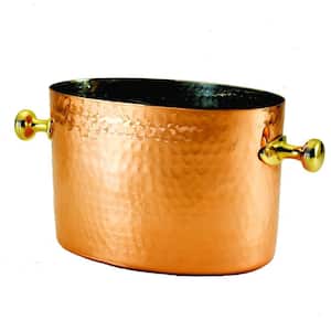 7.25 in. x 10.75 in. x 7 in. Double Champagne and Wine Chiller with Aluminum Insert in Decor Copper