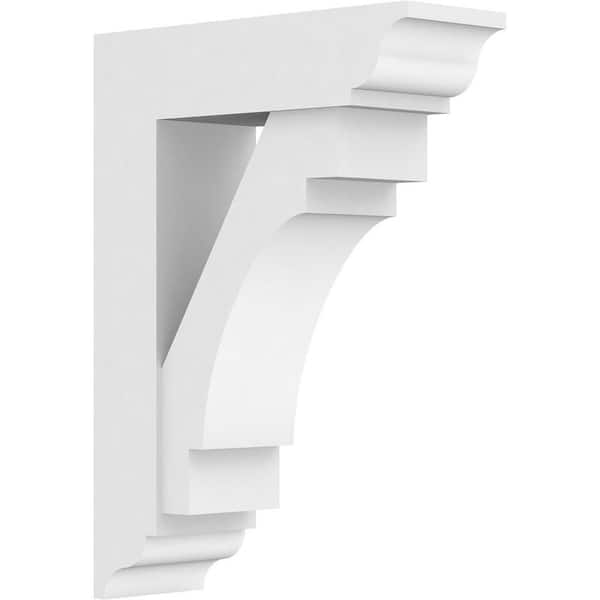 Ekena Millwork Standard Merced 5 in. W x 22 in. H x 16 in. D Signature Urethane Polyurethane Bracket With Traditional Ends