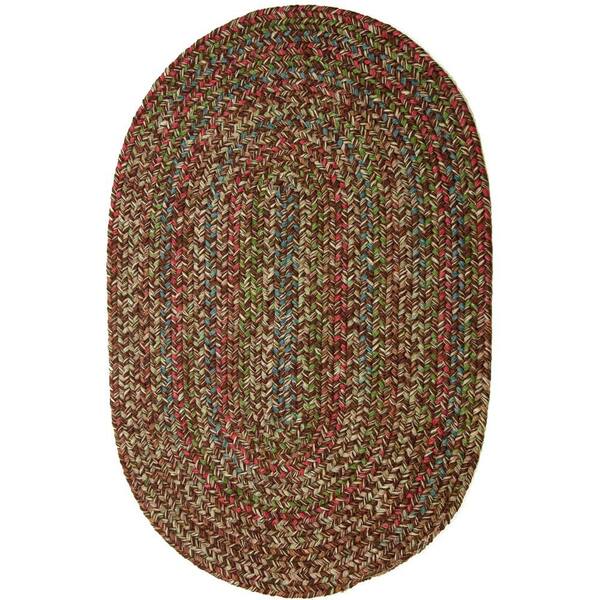 Rhody Rug Winslow Brown Multicolored 2 ft. x 4 ft. Oval Indoor/Outdoor Braided Area Rug