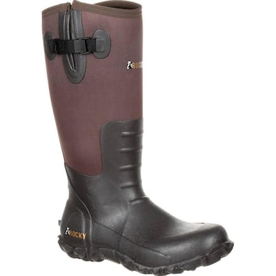 Men's Core Waterproof Neoprene Outdoor Rubber Boot - Brown -Size- 12(M)