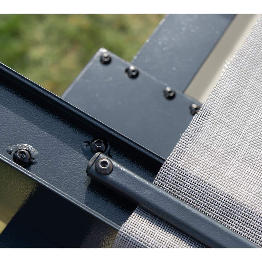 Yamba 10' x 16' Gray Aluminum Pergola with Fabric Canopy