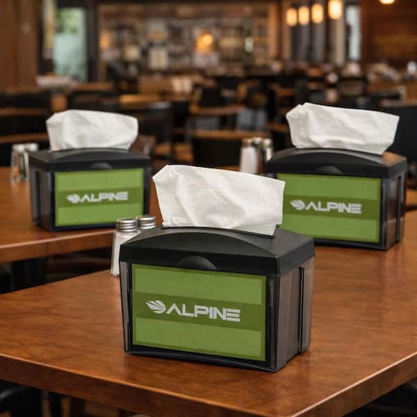 Commercial Tabletop Napkin Dispenser, Restaurant Napkin Holder for Interfold Napkins, Restaurants, Cafeterias (3-Pack)
