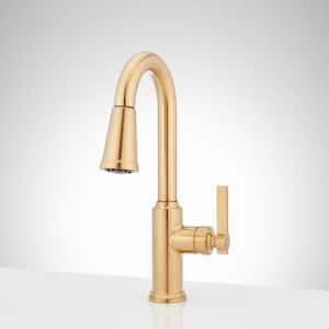 Greyfield Single Handle Bar Faucet Deckplate included in Brushed Gold