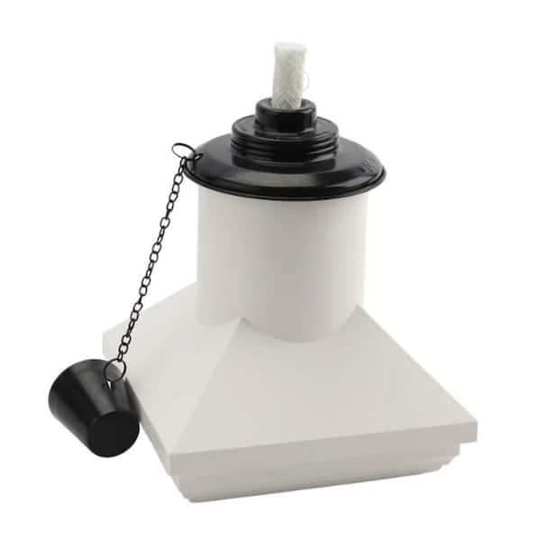 BuzzCaps Torch Holding Fence Caps Fits Nominal Post 4 x 4 White Vinyl New England Post Cap (6-Pack)