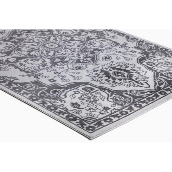 Jefferson Collection Vintage Medallion Ivory 5 ft. x 7 ft. Area Rug