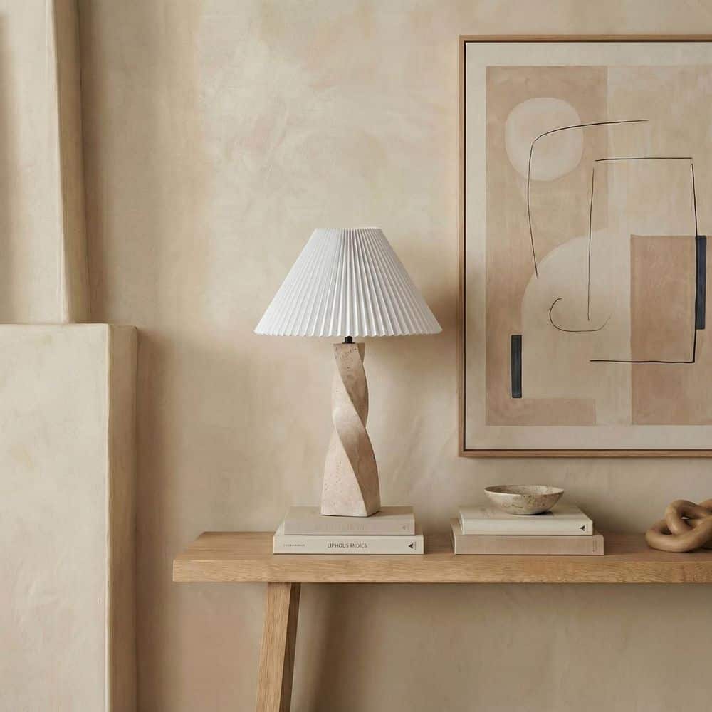 Mayalenn 29 in. Travertine/White Table Lamp for Living Room price history on PriceWatchPro