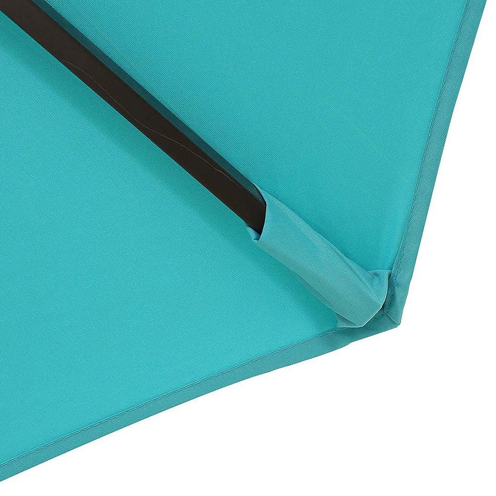 Turquoise 9-Foot Steel Patio Umbrella with Tilt and Crank