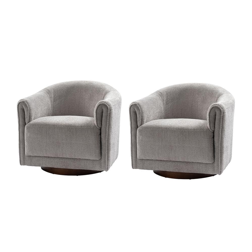 JAYDEN CREATION Hugues Modern Gray Polyester Swivel Chair