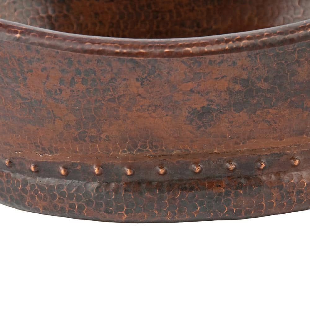 20" Oil Rubbed Bronze Hammered Copper Vessel Sink