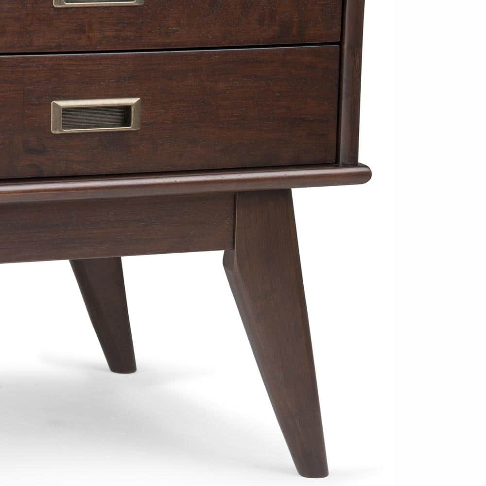 Draper Medium Auburn Brown Wood Side Table with Storage