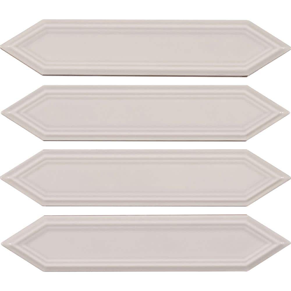 Concerto-Malorum Verucci 2 in. x 8 in. Glossy Ceramic Beveled Picket Wall T