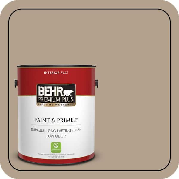 BEHR PREMIUM PLUS 1 gal. #PWL-85 Stepping Stones Flat Low Odor Interior Paint & Primer