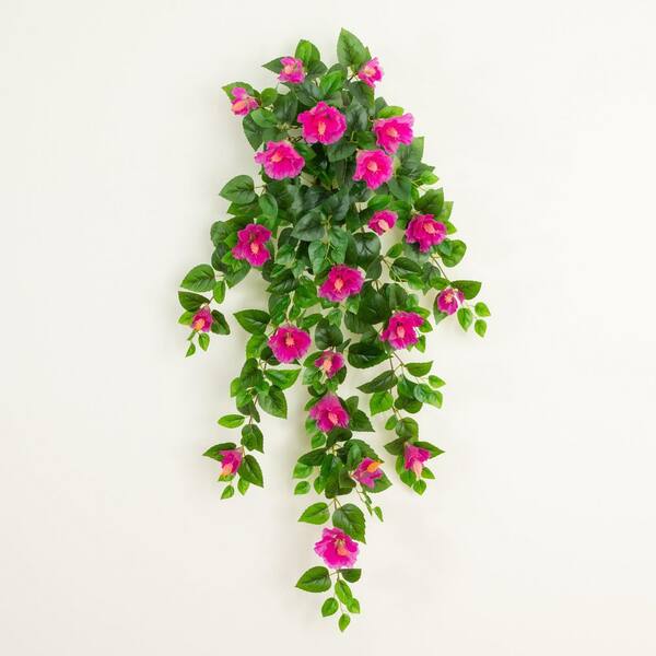 Nearly Natural 41 in. UV Resistant Artificial Hibiscus Hanging