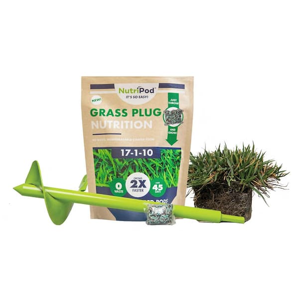 32-Count SodPods Zoysia Grass Plugs/SP Power Planter/NutriPod Bundle - Natural, Affordable Lawn Improvement