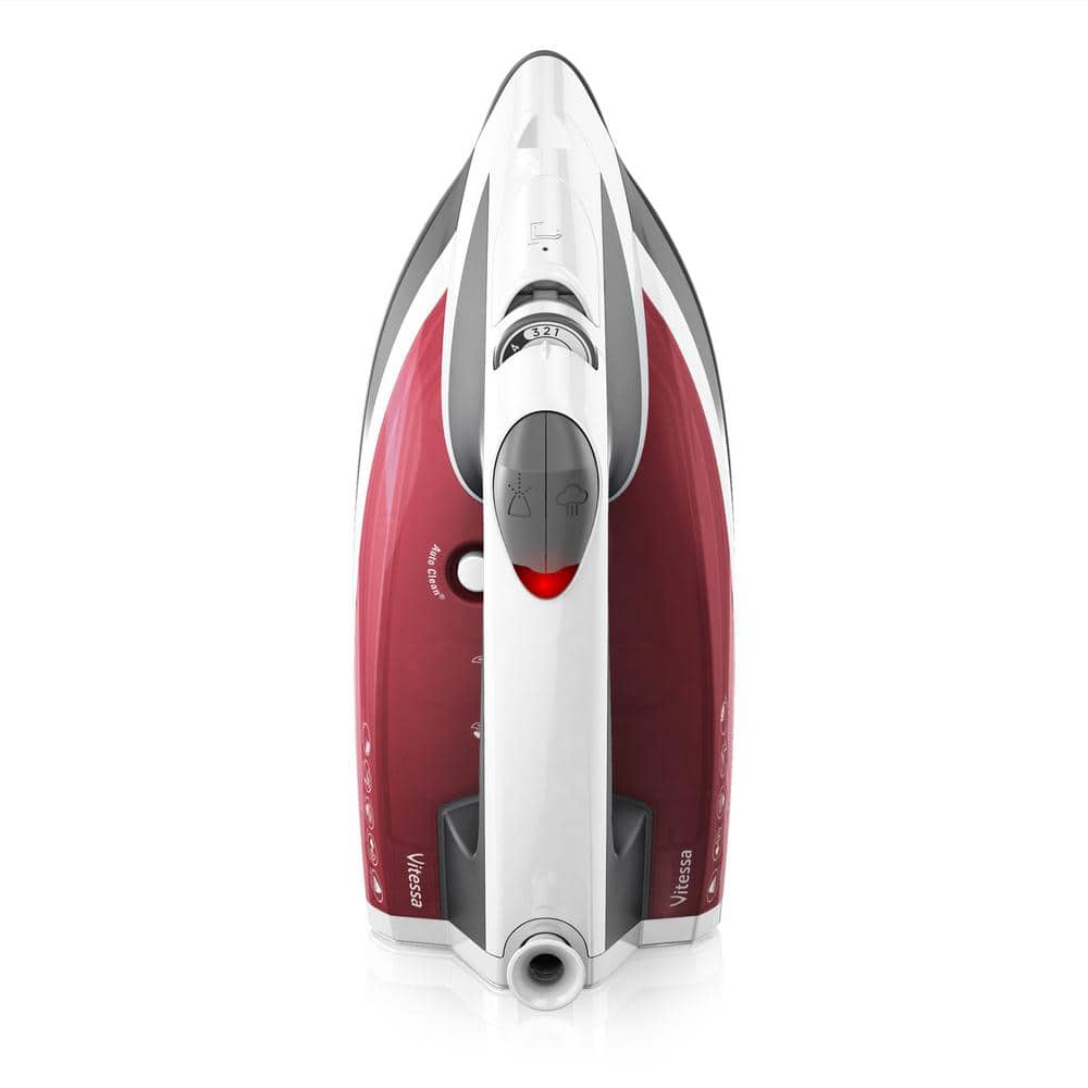 Vitessa Advanced Red and White Steam Iron with Nonstick Soleplate