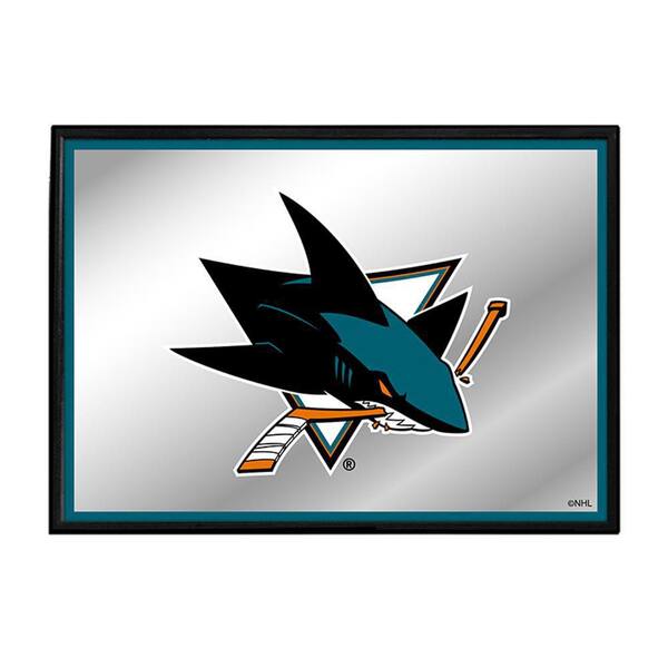 The FanBrand 28 in. x 19 in. San Jose Sharks Framed Mirrored