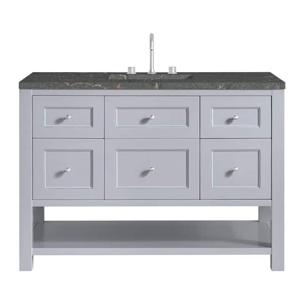 Breckenridge 48.0 in. W x 23.5 in. D x 34.25 in. H Single Bath Vanity in Serenity Blue with Quartz Parisien Bleu Top