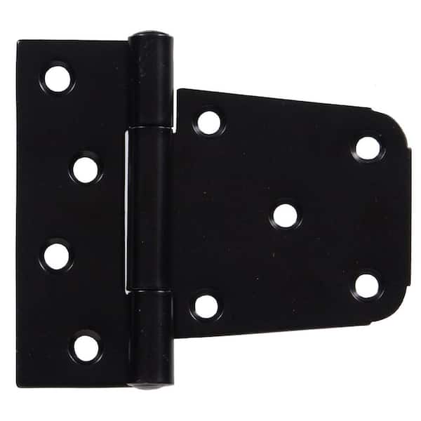 Hillman 3-1/2 in. Heavy Duty T-Hinge in Black for 2 x 4 or 4 x 4 Post Applications (5-Pack)