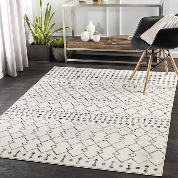 Cowplain Black Charcoal Light Gray 5 ft. x 7 ft. Area Rug