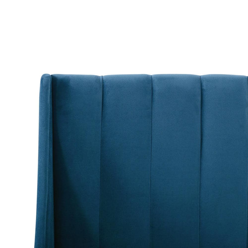 Aspen Teal Velvet Upholstered Queen Platform Bed with Tufted Headboard