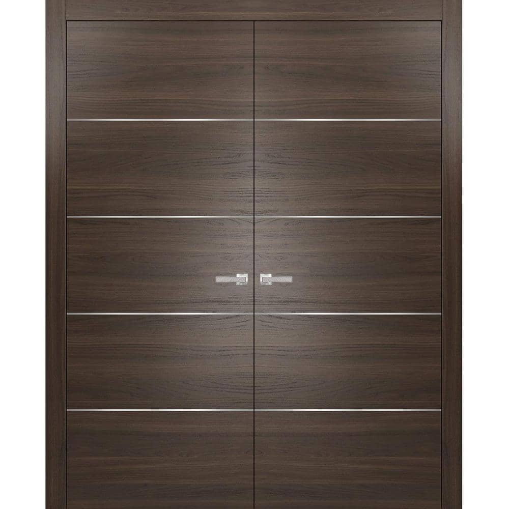 0020 36 in. x 84 in. Flush No Bore Chocolate Ash Finished Pine Wood Interior Door Slab with French Hardware Included price history on PriceWatchPro