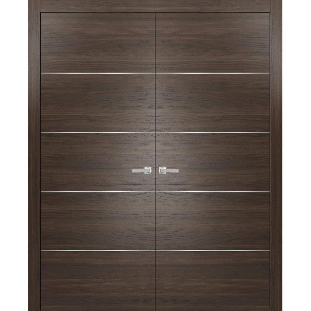 0020 36 in. x 96 in. Flush No Bore Chocolate Ash Finished Pine Wood Interior Door Slab with French Hardware Included price history on PriceWatchPro