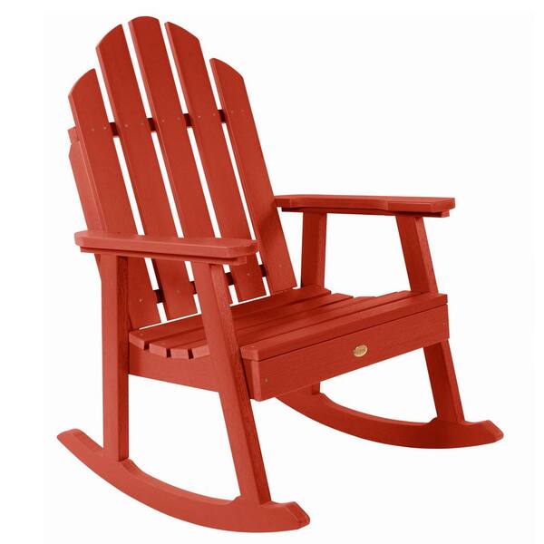 Highwood Classic Westport Garden Rustic Red Plastic Outdoor Rocking Chair Ad Rkch3 Red The Home Depot