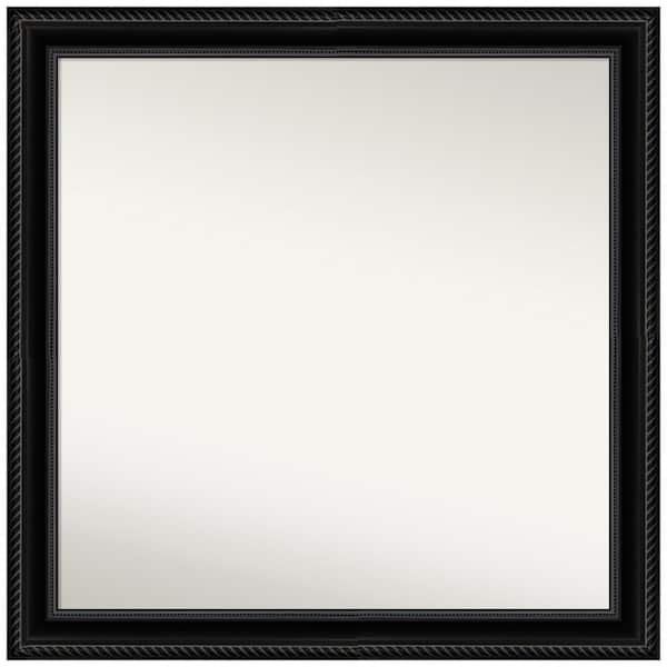 Amanti Art Corded Black 30 in. W x 30 in. H Non-Beveled Bathroom Wall Mirror in Black