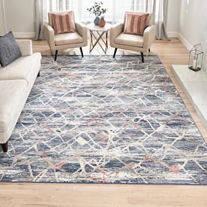 Gertmenian Amiens Salou Navy Modern Abstract Indoor Area Rug, 5'x7'