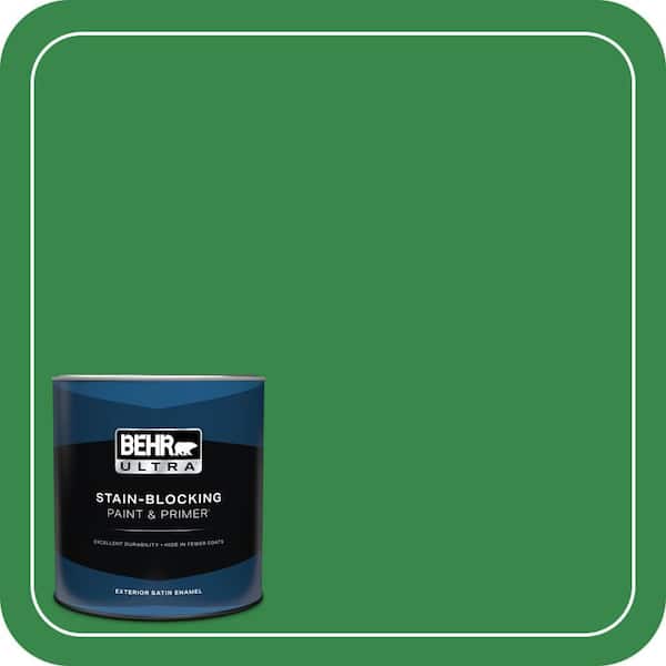 BEHR ULTRA 1 qt. #P400-7 Paradise of Greenery Satin Enamel Exterior Paint & Primer