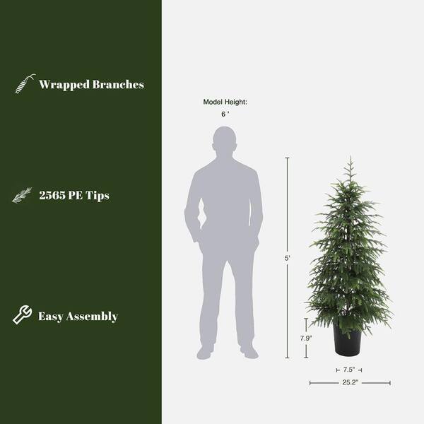 Shatchi 4FT Imperial Pine Artificial Christmas Tree In Green - View #9