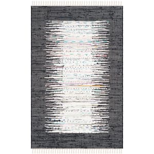 Montauk Ivory/Black Doormat 3 ft. x 4 ft. Border Area Rug