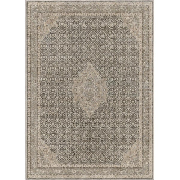 Grey Beige 5 ft. 3 in. x 7 ft. 3 in. Asha Lilith Vintage Persian Oriental Area Rug