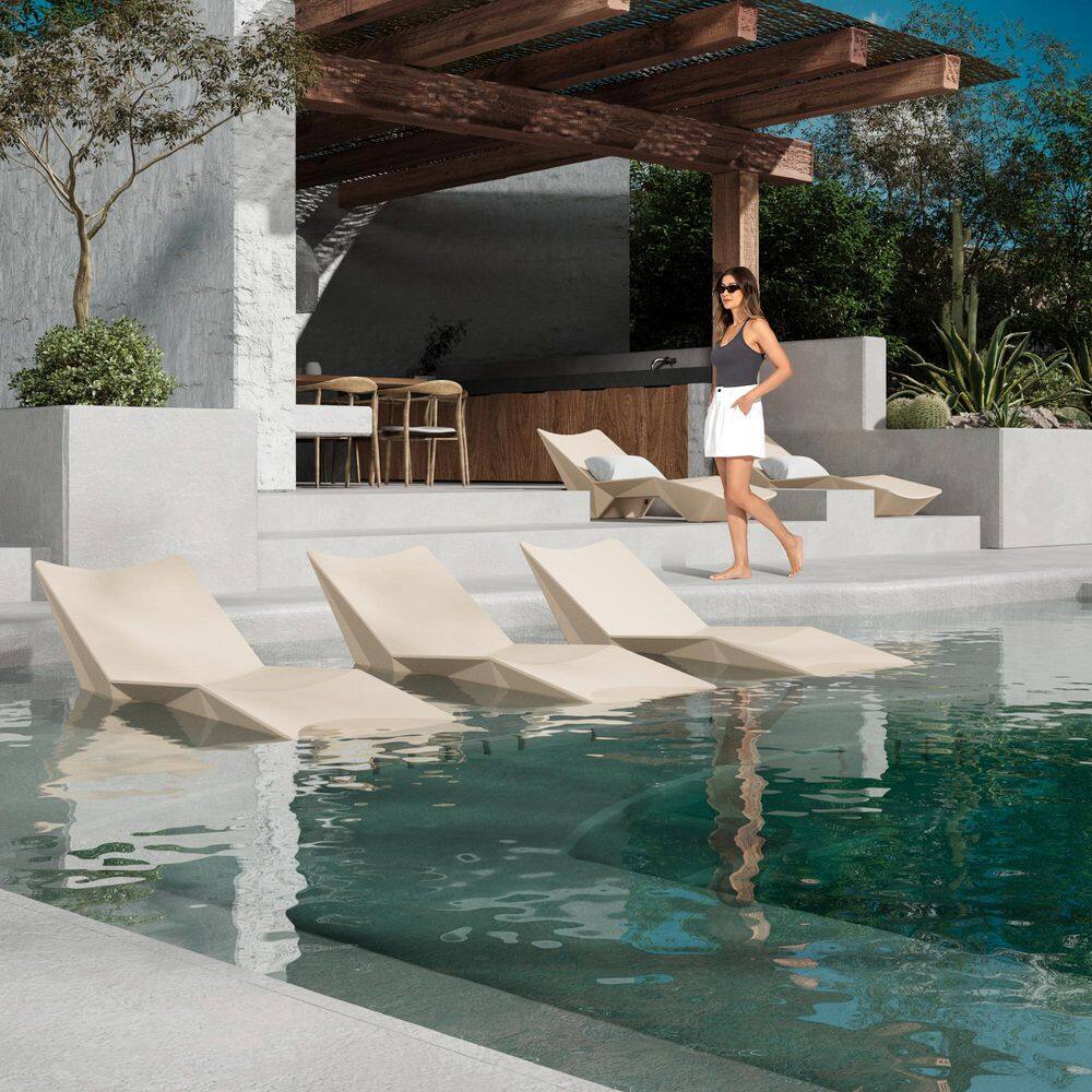 S-shaped In-Pool and Patio Outdoor Lounger Chair Resin Beige, 2-Pack price history on PriceWatchPro