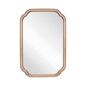 20 in. W x 30 in. H Medium Natural Pine Wood Finish Wall Mirror - French Country