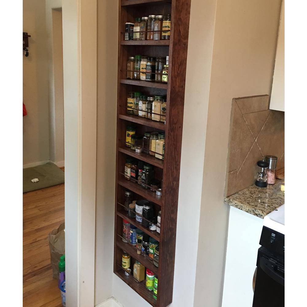 Unfinished Solid Pine Wall-Mounted Spice Rack 55" x 14"