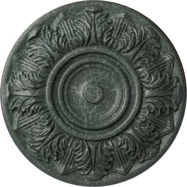 Ekena Millwork 13" x 1-3/8" Whitman Urethane Ceiling Medallion (For Canopies upto 3-3/4"), Athenian Green Crackle