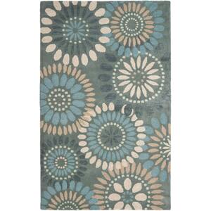 SAFAVIEH Jardin Gray/Multi 5 ft. x 8 ft. Border Area Rug JAR461A-5 ...